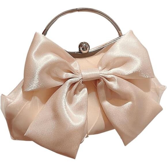 Women's Cute Bow Decor Clutch Purse Evening Handbag Prom Crossbody